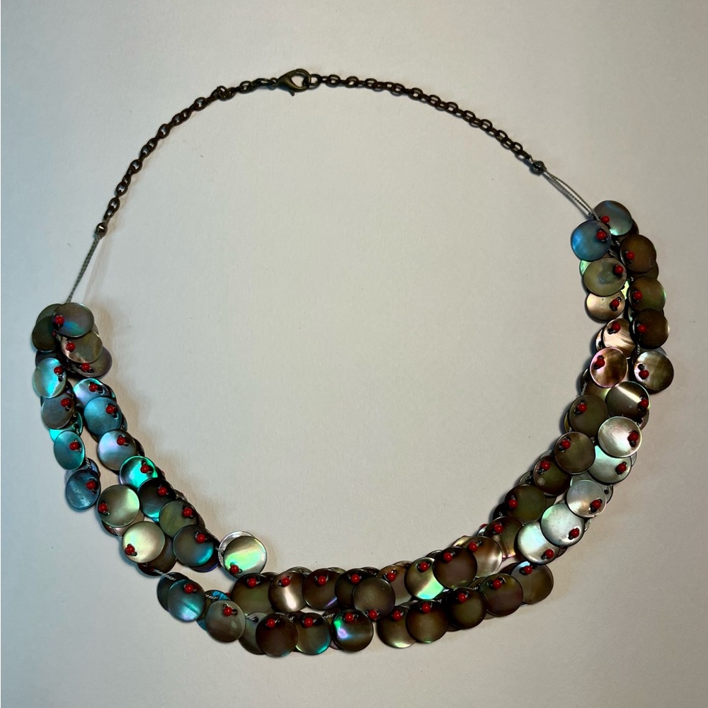 Beautiful Abalone and Coral Necklace
